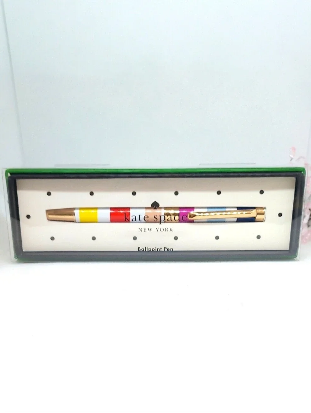 Kate Spade Striped Pen & 3 Pcs Inspirational Note Pad Set NWT